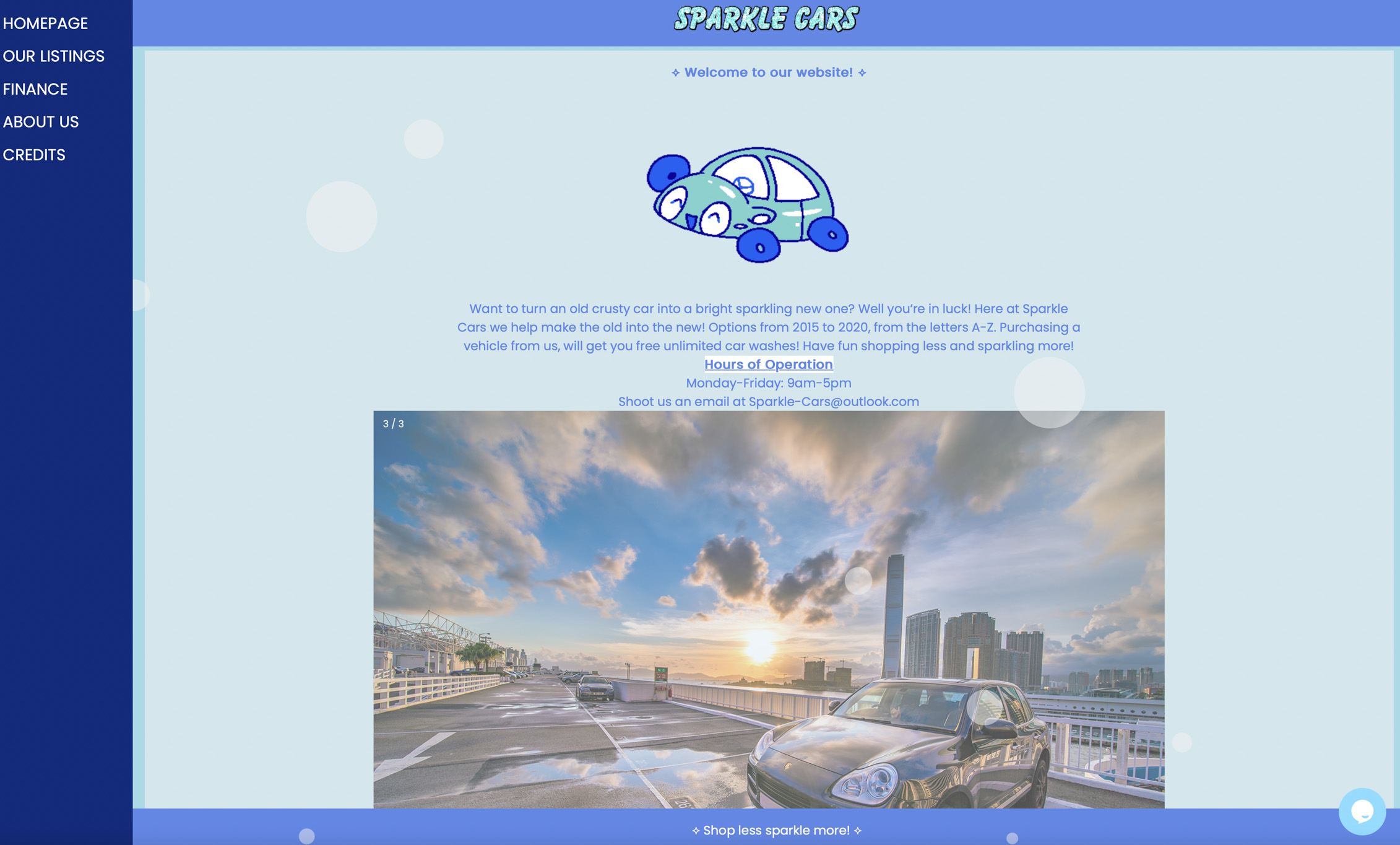 Sparkle Cars Homepage
